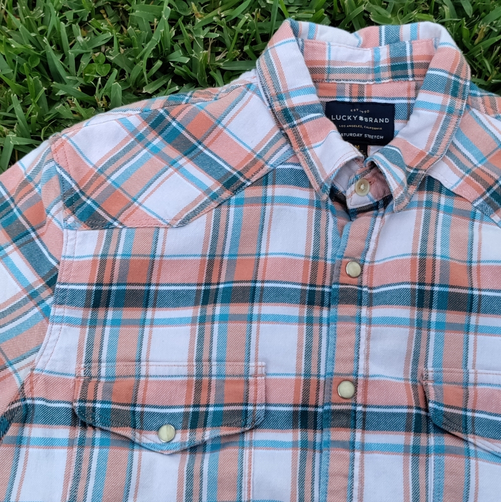 Lucky Brand Western Flannel Medium Short sleve